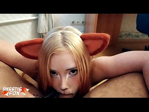 ❤️ Kitsune traga o pau e corre na súa boca ❤️ Vídeo de sexo en nós ❌